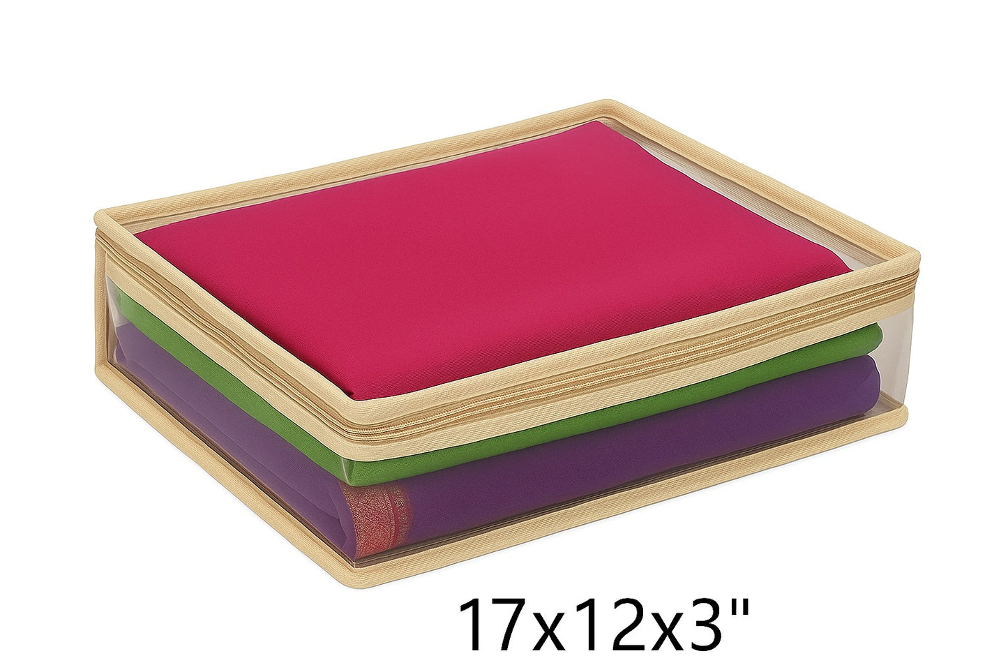 Transparent Saree Covers – Pack of 2 | Saree Bags 100% Durable Zip| Dust & Moisture Proof | Thick Crumple-Free Plastic