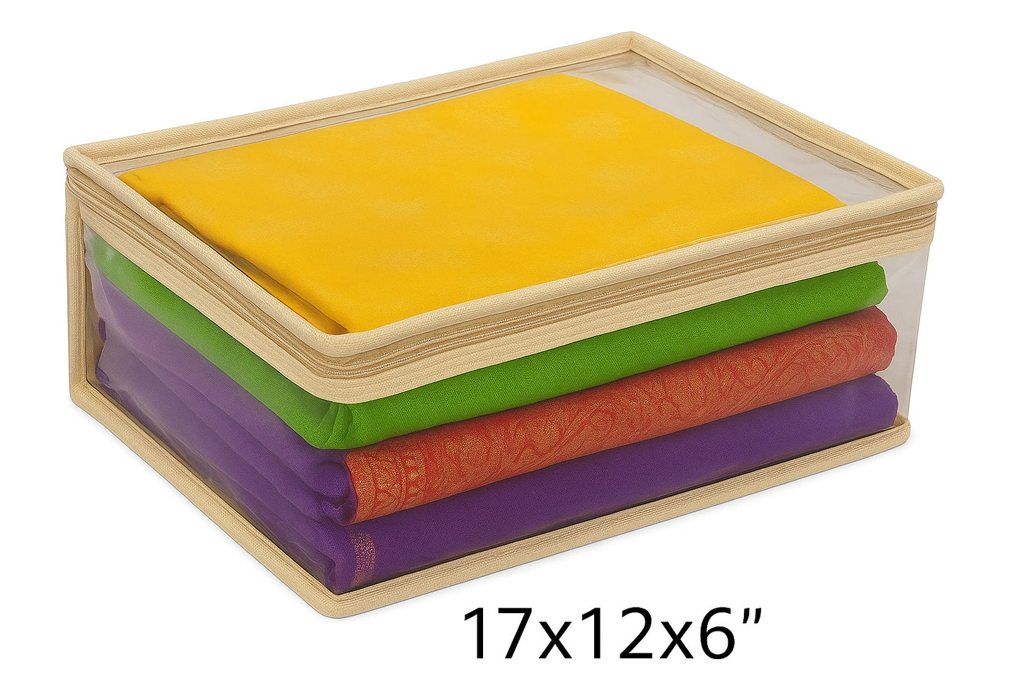 Transparent Saree Covers – Pack of 2 | Saree Bags 100% Durable Zip| Dust & Moisture Proof | Thick Crumple-Free Plastic