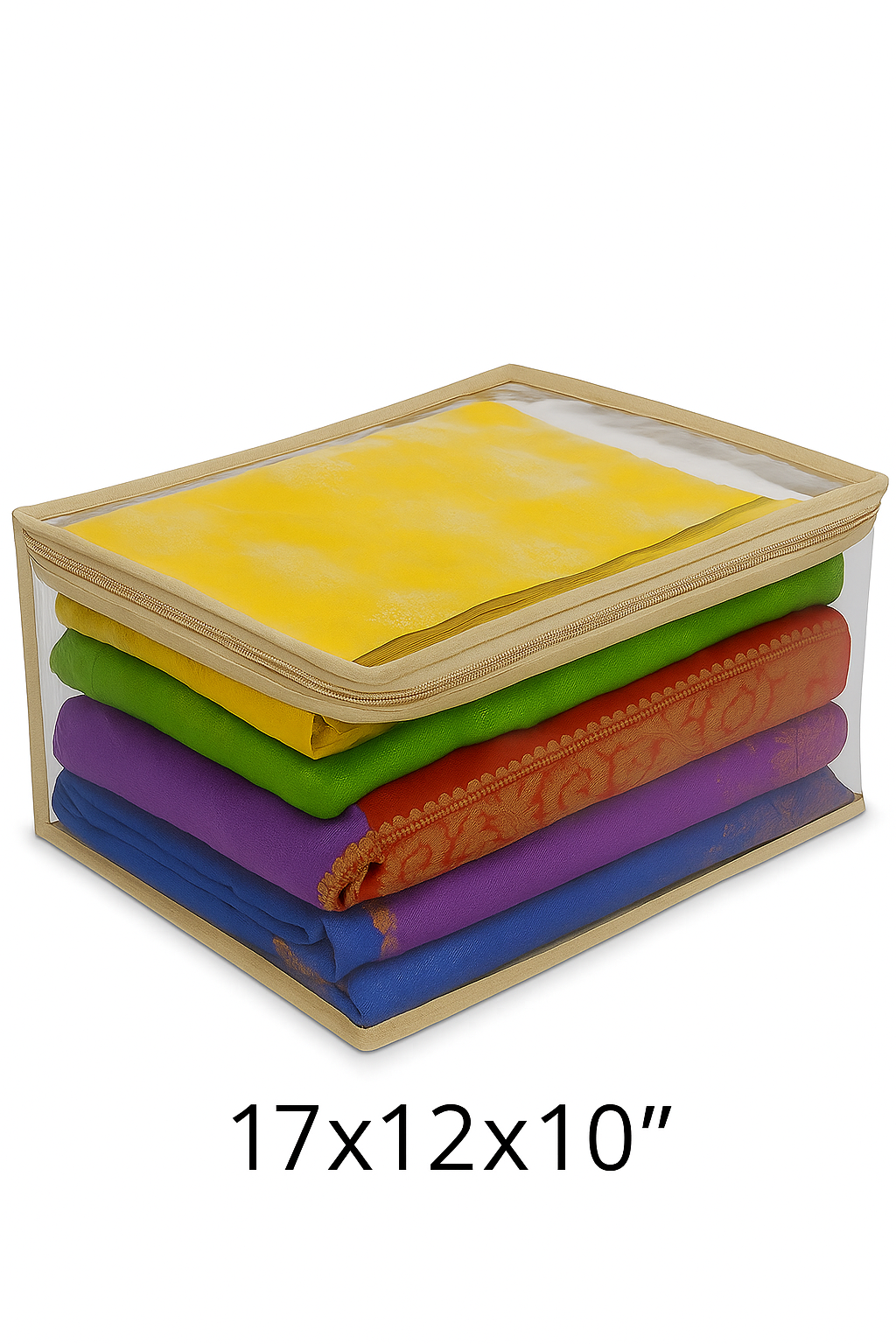 Transparent Saree Covers – Pack of 2 | Saree Bags 100% Durable Zip| Dust & Moisture Proof | Thick Crumple-Free Plastic