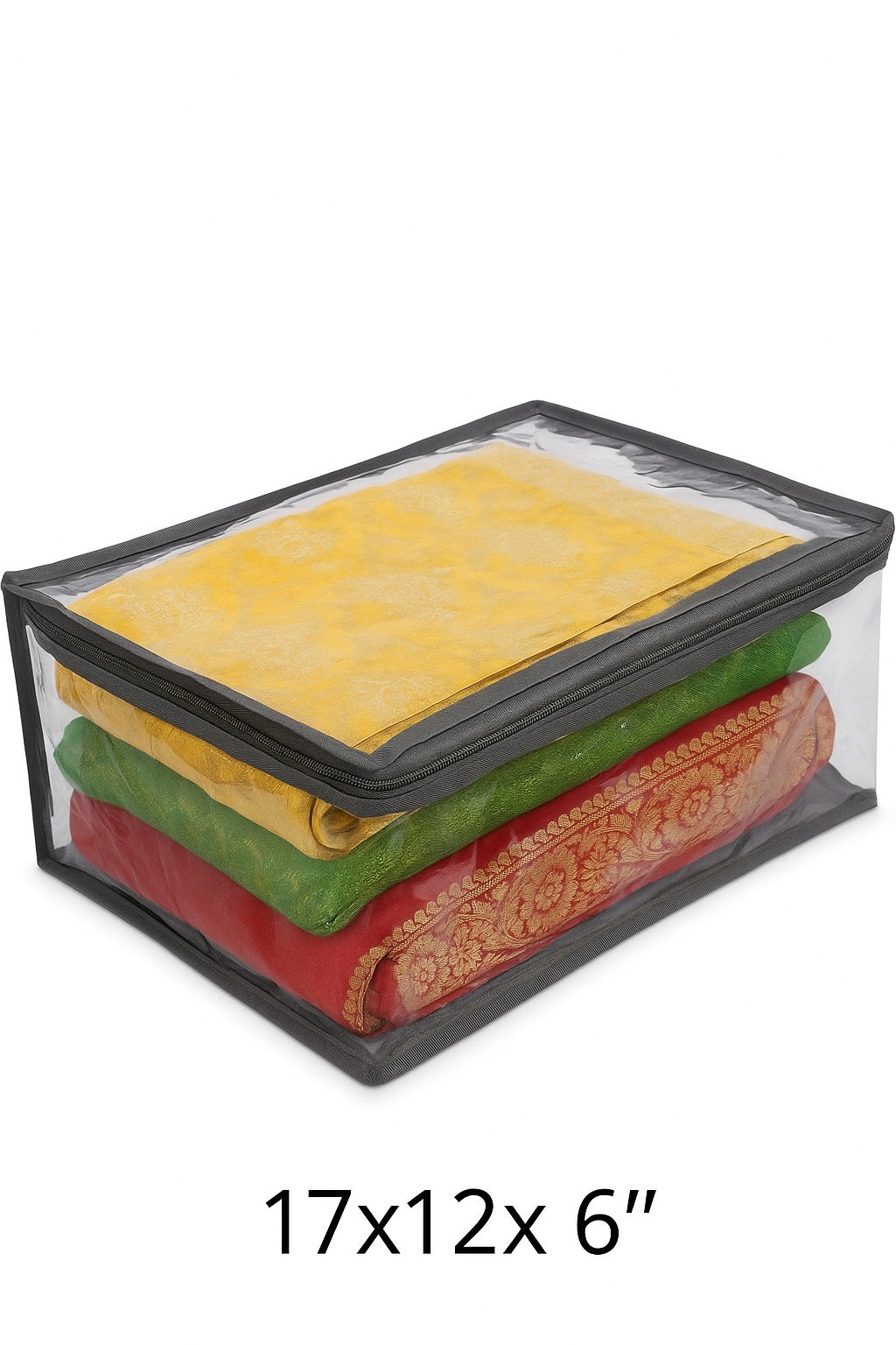 Transparent Saree Covers – Pack of 2 | Saree Bags 100% Durable Zip| Dust & Moisture Proof | Thick Crumple-Free Plastic