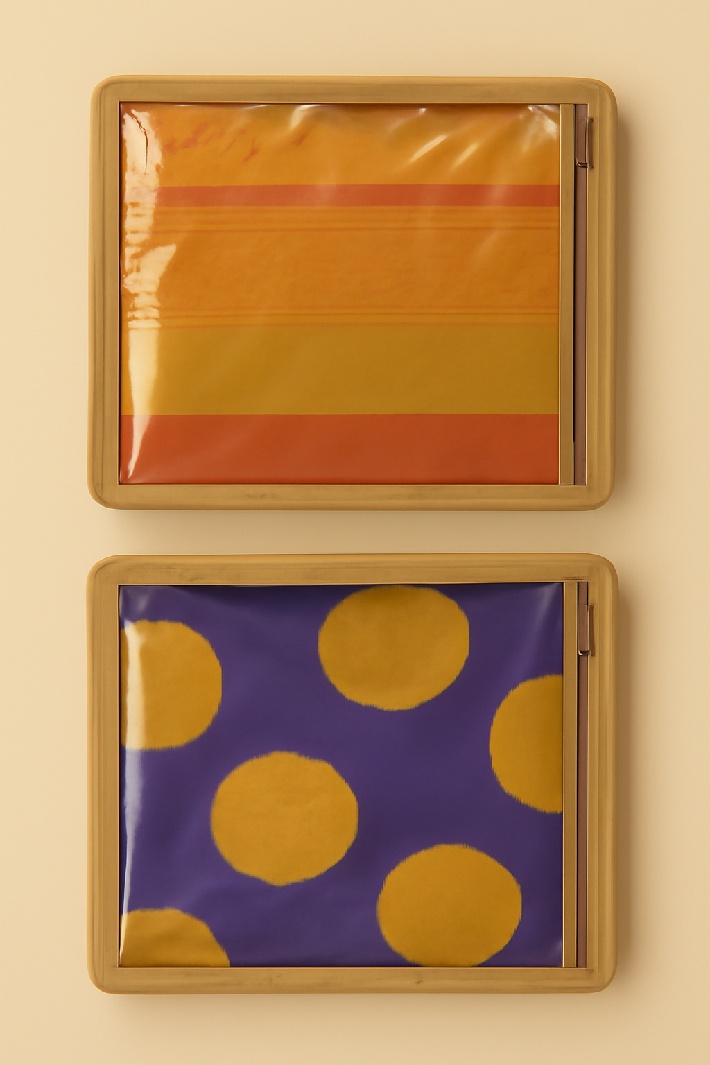 Transparent Saree Storage Bags – Pack of 2 with Zipper Closure (Golden Frame)