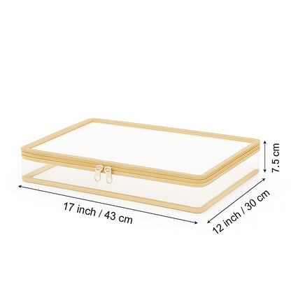 Transparent Saree Covers – Pack of 2 | Saree Bags 100% Durable Zip| Dust & Moisture Proof | Thick Crumple-Free Plastic
