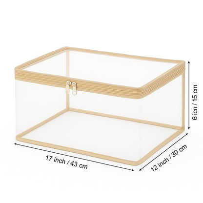 Transparent Saree Covers – Pack of 2 | Saree Bags 100% Durable Zip| Dust & Moisture Proof | Thick Crumple-Free Plastic