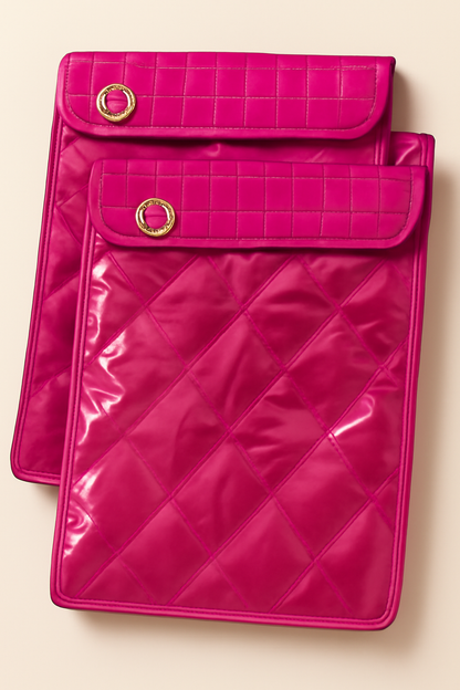 Beige Quilted Saree Covers with Transparent Window – Pack of 2 [without chain]